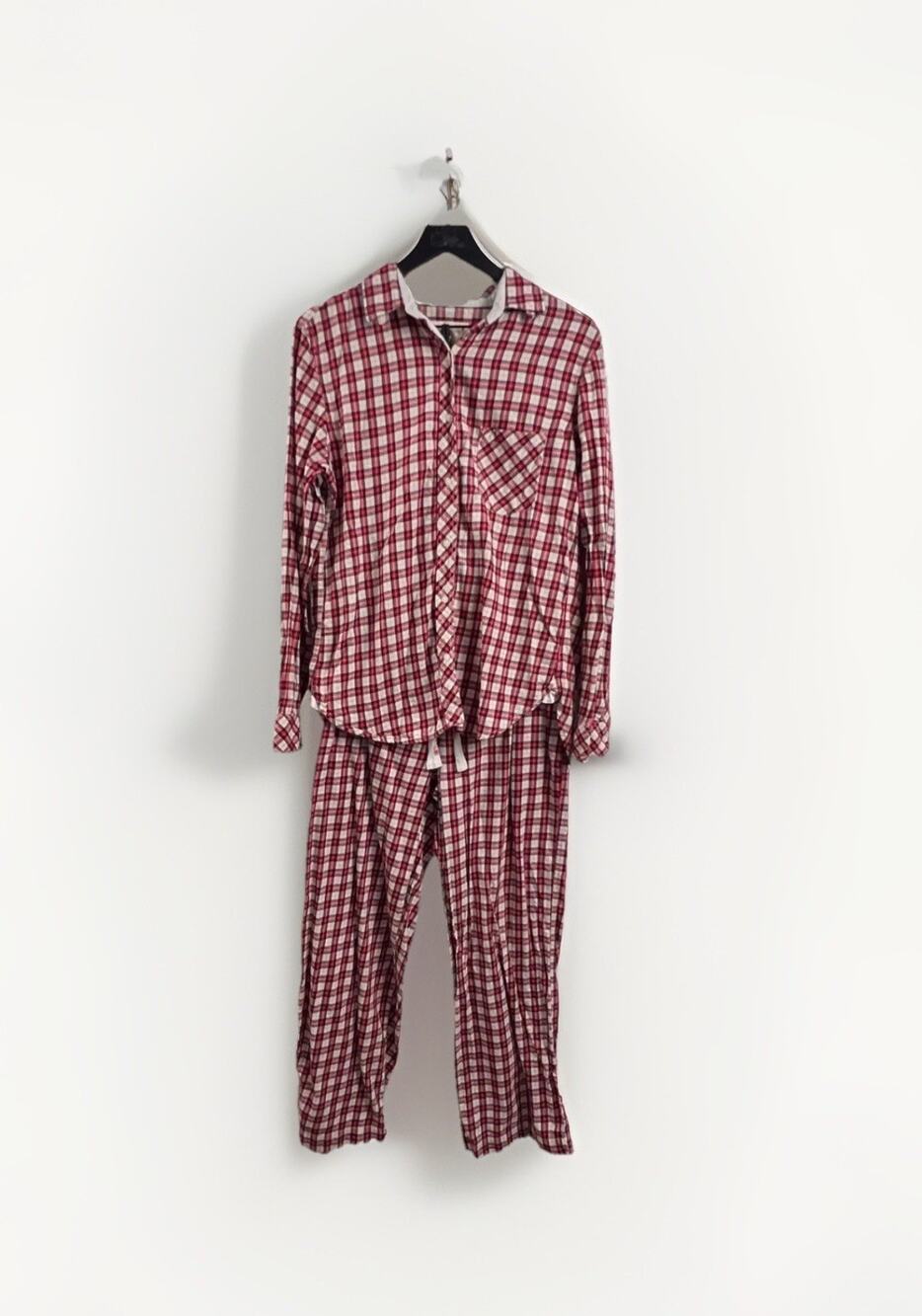 Victoria’s Secret 2 pc Flannel Plaid Pajamas Button Up Shirt 100% Cotton Size M